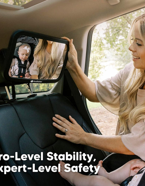 Load image into Gallery viewer, Large Shatterproof Baby Car Mirror - Safety Car Seat Mirror for Rear Facing Infant - Wide Shatterproof  Car Baby Mirror - Carseat Mirrors - Fully Assembled Baby Car Mirror (Matte Black)
