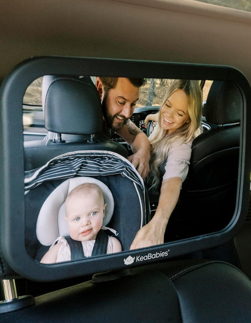Load image into Gallery viewer, Large Shatterproof Baby Car Mirror - Safety Car Seat Mirror for Rear Facing Infant - Wide Shatterproof  Car Baby Mirror - Carseat Mirrors - Fully Assembled Baby Car Mirror (Matte Black)
