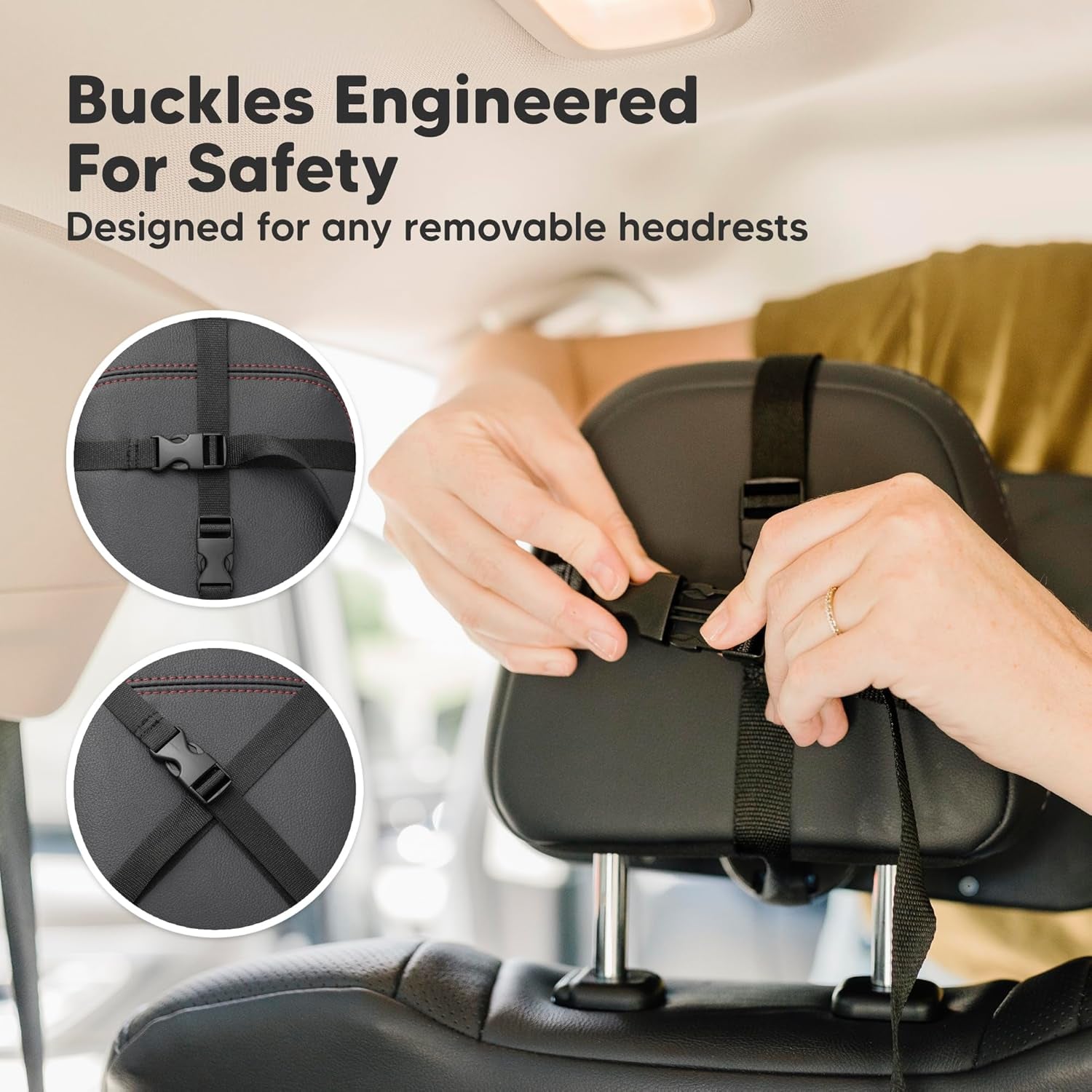 Large Shatterproof Baby Car Mirror - Safety Car Seat Mirror for Rear Facing Infant - Wide Shatterproof  Car Baby Mirror - Carseat Mirrors - Fully Assembled Baby Car Mirror (Matte Black)