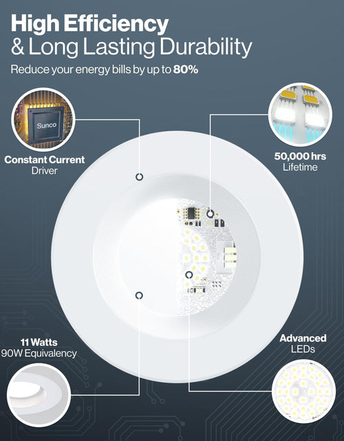 Load image into Gallery viewer, Sunco 4 Pack Retrofit LED Recessed Lighting 4 Inch, 4000K Cool White, Dimmable Can Lights, Baffle Trim, 11W=60W, 660LM, Damp Rated - ETL
