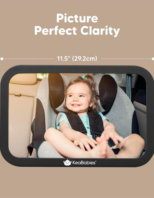 Load image into Gallery viewer, Large Shatterproof Baby Car Mirror - Safety Car Seat Mirror for Rear Facing Infant - Wide Shatterproof  Car Baby Mirror - Carseat Mirrors - Fully Assembled Baby Car Mirror (Matte Black)
