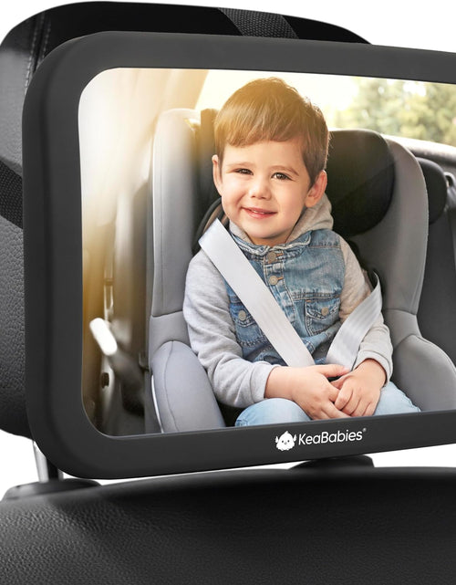 Load image into Gallery viewer, Large Shatterproof Baby Car Mirror - Safety Car Seat Mirror for Rear Facing Infant - Wide Shatterproof  Car Baby Mirror - Carseat Mirrors - Fully Assembled Baby Car Mirror (Matte Black)
